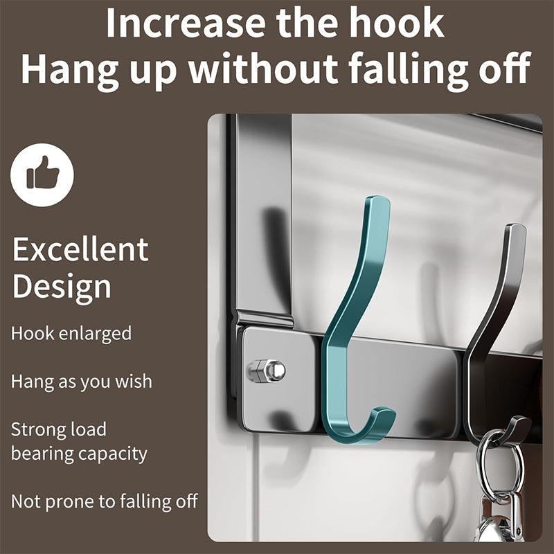 Moonval Over-the-Door Hook Rack with Storage Basket, Tool-Free Space-Saving Organizer
