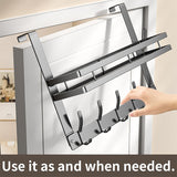 Moonval Over-the-Door Hook Rack with Storage Basket, Tool-Free Space-Saving Organizer