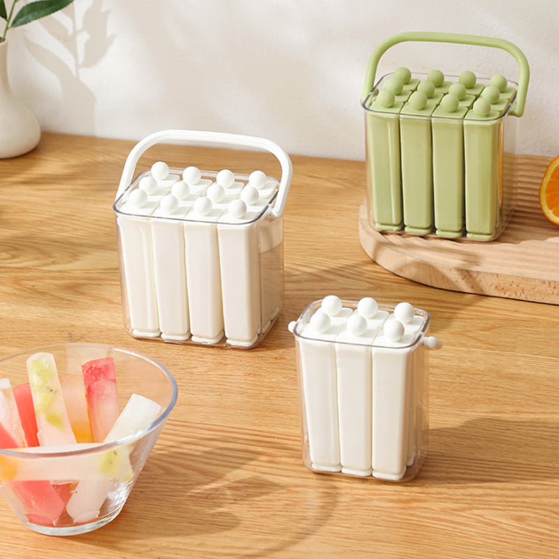 Moonval Silicone Ice Stick Tray, Slim Ice Cube Maker with Storage Caddy for Water Bottles