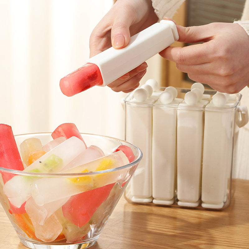 Moonval Silicone Ice Stick Tray, Slim Ice Cube Maker with Storage Caddy for Water Bottles