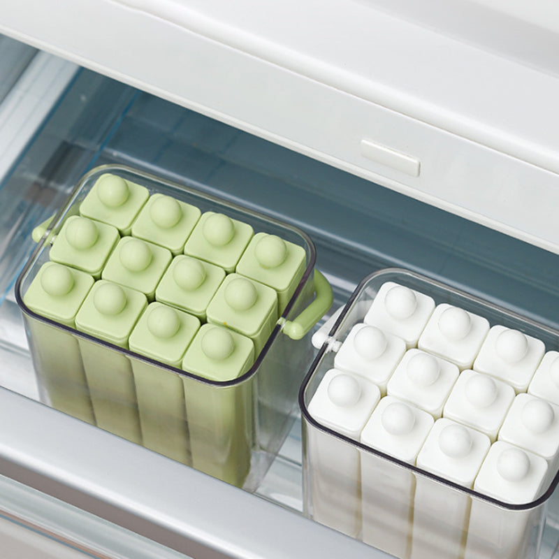 Moonval Silicone Ice Stick Tray, Slim Ice Cube Maker with Storage Caddy for Water Bottles