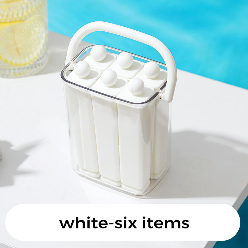 Moonval Silicone Ice Stick Tray, Slim Ice Cube Maker with Storage Caddy for Water Bottles