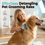 Moonval Dog Grooming Brush, Professional Deshedding & Detangling Undercoat Brush for Dogs
