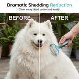 Moonval Dog Grooming Brush, Professional Deshedding & Detangling Undercoat Brush for Dogs