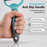Moonval Dog Grooming Brush, Professional Deshedding & Detangling Undercoat Brush for Dogs