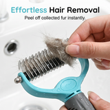 Moonval Dog Grooming Brush, Professional Deshedding & Detangling Undercoat Brush for Dogs