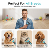 Moonval Dog Grooming Brush, Professional Deshedding & Detangling Undercoat Brush for Dogs