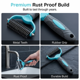 Moonval Dog Grooming Brush, Professional Deshedding & Detangling Undercoat Brush for Dogs