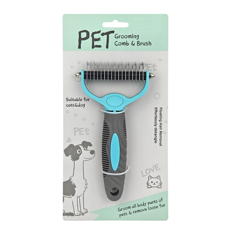 Moonval Dog Grooming Brush, Professional Deshedding & Detangling Undercoat Brush for Dogs
