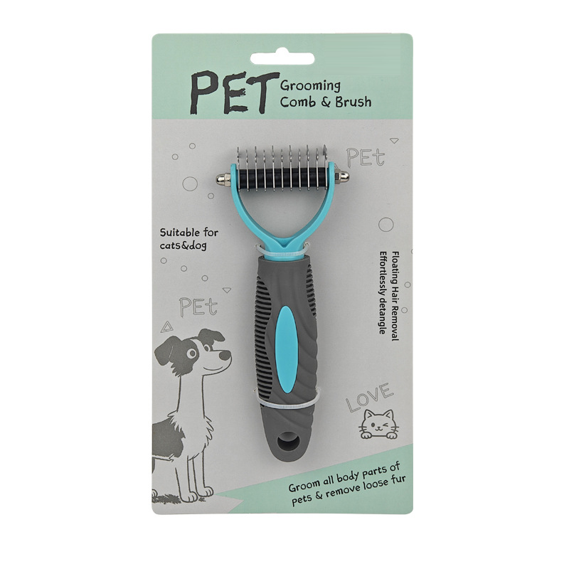 Moonval Dog Grooming Brush, Professional Deshedding & Detangling Undercoat Brush for Dogs