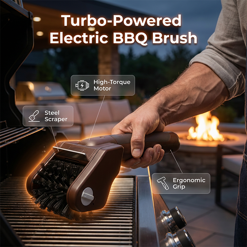 Moonval Electric Grill Cleaning Brush, Heavy-Duty BBQ Brush for Grill Grates & Outdoor Cooking