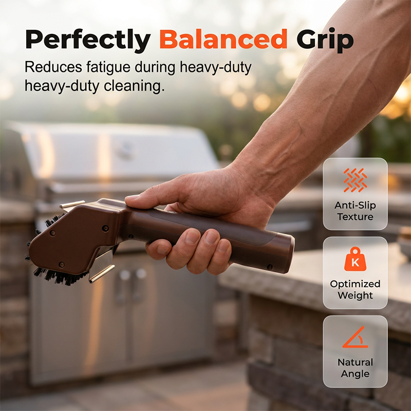 Moonval Electric Grill Cleaning Brush, Heavy-Duty BBQ Brush for Grill Grates & Outdoor Cooking