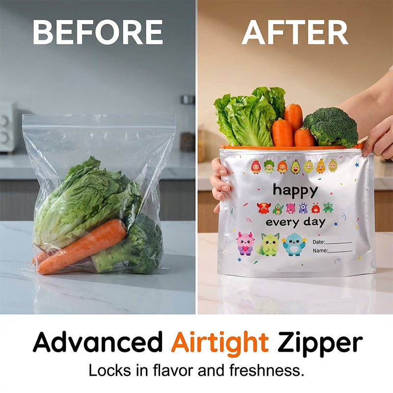 Moonval Reusable Aluminum Foil Storage Bags, 10-Piece Sealable Food Storage & Freezer Bag Set
