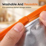Moonval Reusable Aluminum Foil Storage Bags, 10-Piece Sealable Food Storage & Freezer Bag Set