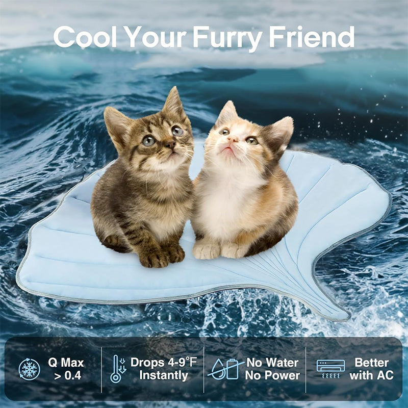 Moonval Pet Cooling Mat, Washable Leaf-Shaped Cooling Pad for Dogs & Cats