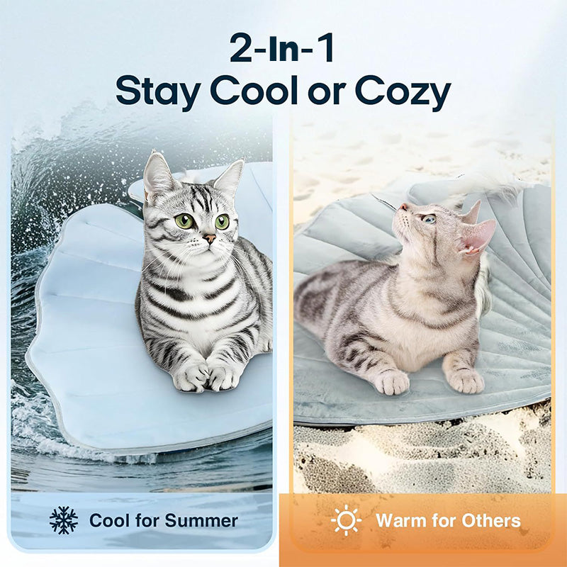 Moonval Pet Cooling Mat, Washable Leaf-Shaped Cooling Pad for Dogs & Cats