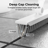 Moonval 2-in-1 Floor Scrub Brush with Squeegee, Long Handle Tile & Grout Cleaning Brush