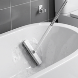 Moonval 2-in-1 Floor Scrub Brush with Squeegee, Long Handle Tile & Grout Cleaning Brush