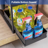Moonval 2-Tier Under Sink Organizer with Sliding Drawer, Hooks & Hanging Cups
