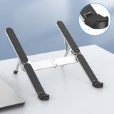 Moonval Adjustable Aluminum Laptop Stand with 4-Port USB Hub, Foldable 6-Level Notebook Riser