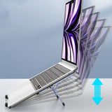 Moonval Adjustable Aluminum Laptop Stand with 4-Port USB Hub, Foldable 6-Level Notebook Riser