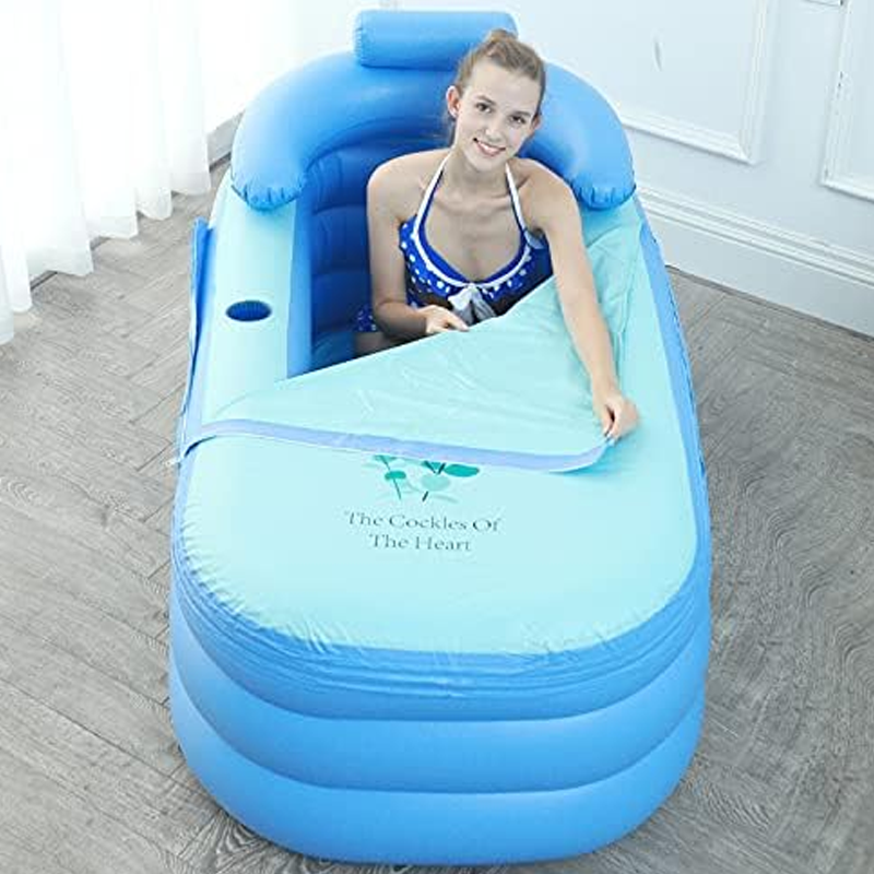 Moonval Inflatable Bathtub for Adults, Portable Foldable Soaking Tub for Indoor & Outdoor Use