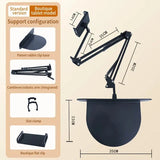 Moonval Adjustable Tablet & Phone Stand, 360° Foldable Desk Mount for 4–13 Inch Devices