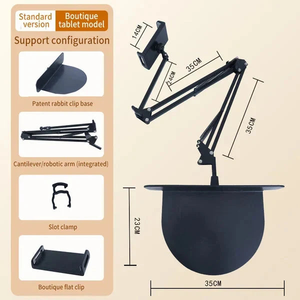 Moonval Adjustable Tablet & Phone Stand, 360° Foldable Desk Mount for 4–13 Inch Devices