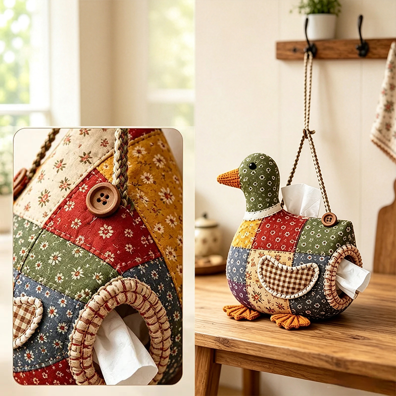 Moonval DIY Animal Tissue Holder Kit, Hanging Felt Sewing Craft Set for Home & Kids