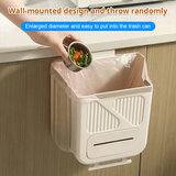 Moonval Foldable Hanging Kitchen Trash Bin, Cabinet Door Waste Bin with Bag Storage, 10L