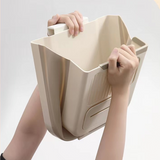 Moonval Foldable Hanging Kitchen Trash Bin, Cabinet Door Waste Bin with Bag Storage, 10L
