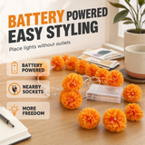 Moonval Artificial Marigold LED String Lights, 20-LED Waterproof Fairy Lights with 8 Lighting Modes