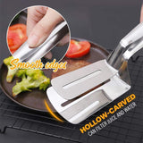 Moonval 3-in-1 Cooking Tongs, Stainless Steel Spatula Tongs for Grilling & Frying