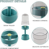 Moonval 3-in-1 Toothbrush Holder Stand, Dustproof Bathroom Organizer with Rinse Cup