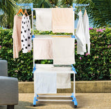 Moonval 3-Tier Foldable Clothes Drying Rack, Vertical Laundry Airer with Wheels 40kg