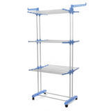 Moonval 3-Tier Foldable Clothes Drying Rack, Vertical Laundry Airer with Wheels 40kg