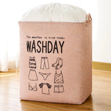 Moonval Washday Laundry Basket, Foldable Clothes Hamper with Handles for Laundry & Home Storage