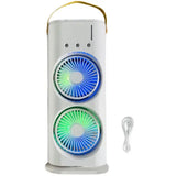 Moonval Mini Air Cooler, Portable Evaporative Air Conditioner with Water Mist, RGB Light & USB Power