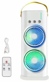 Moonval Mini Air Cooler, Portable Evaporative Air Conditioner with Water Mist, RGB Light & USB Power