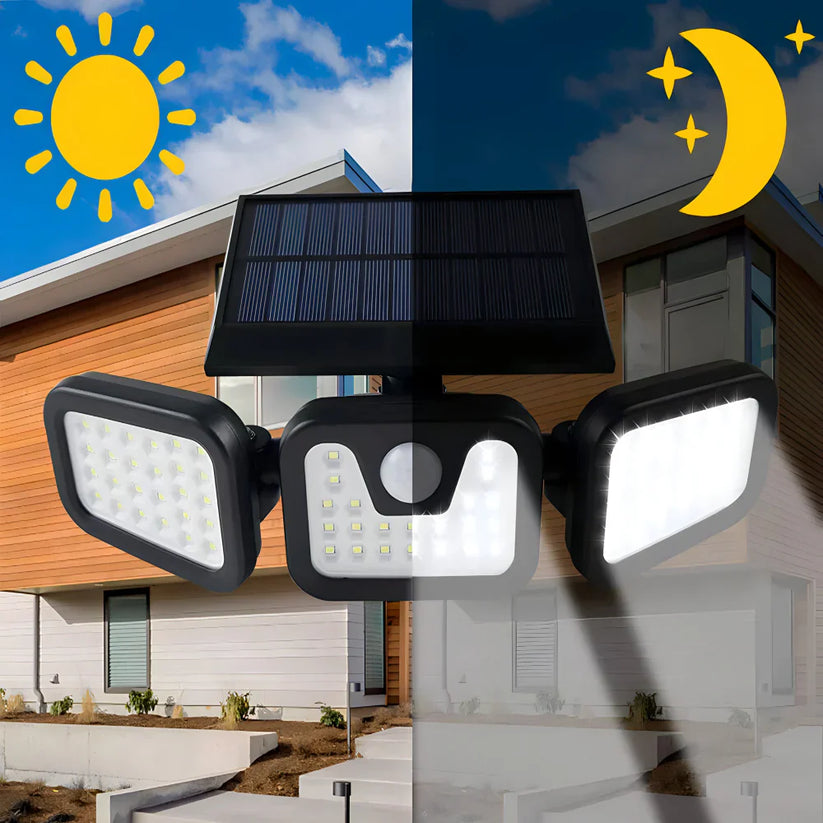 Moonval 270° Solar Security Light, Motion Sensor LED Floodlight for Garden, Yard & Driveway