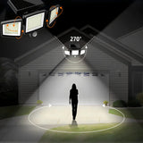 Moonval 270° Solar Security Light, Motion Sensor LED Floodlight for Garden, Yard & Driveway