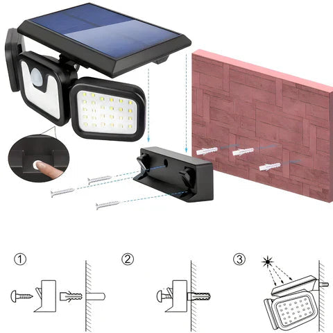 Moonval 270° Solar Security Light, Motion Sensor LED Floodlight for Garden, Yard & Driveway