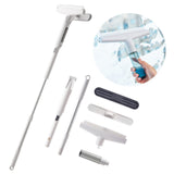 Moonval 2-in-1 Window Cleaning Mop, Adjustable Squeegee & Microfiber Cleaner for Glass Windows