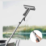 Moonval 2-in-1 Window Cleaning Mop, Adjustable Squeegee & Microfiber Cleaner for Glass Windows