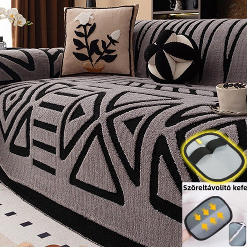 Moonval Sofa Cover, Soft Velvet Non-Slip Furniture Protector for Couches & Loveseats