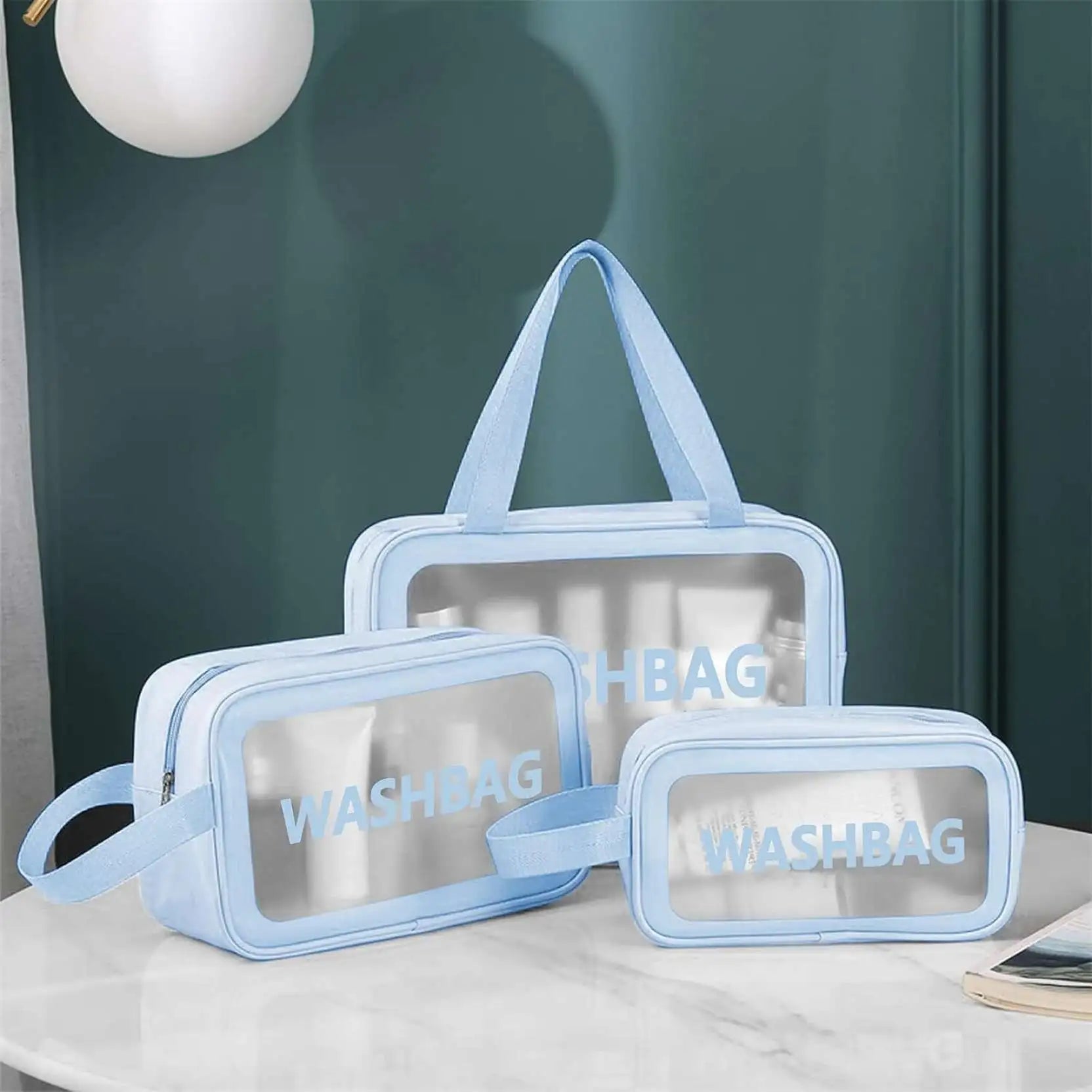 Moonval Travel Makeup Bag Set, 3-Piece Cosmetic Organizer Pouches for Toiletries & Beauty Essentials