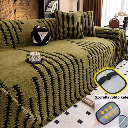 Moonval Sofa Cover, Soft Velvet Non-Slip Furniture Protector for Couches & Loveseats
